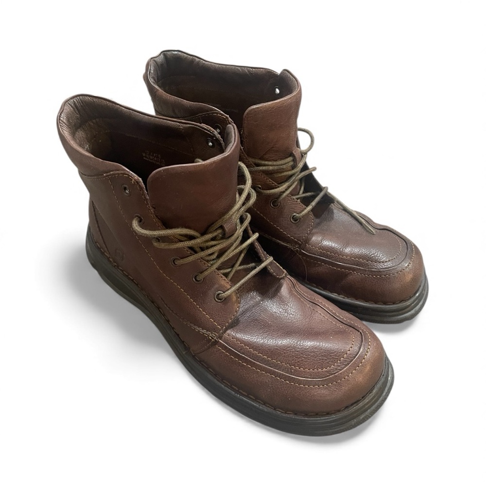 Born Men’s 13 Brown Leather Lace Up Ankle Boots M6413.18 Never Worn